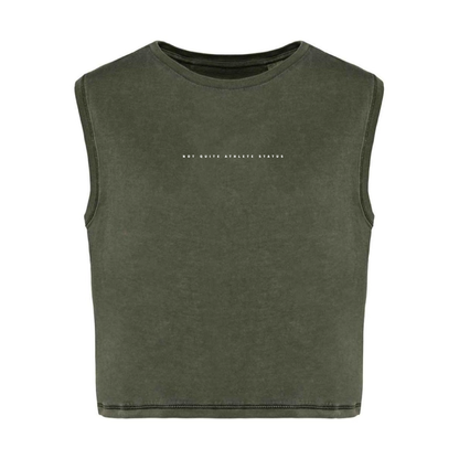 not quite athlete cropped tank - charcoal / blue grey / khaki