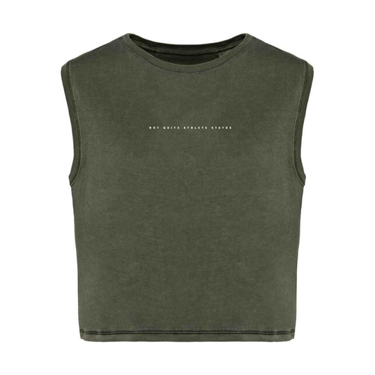 not quite athlete cropped tank - charcoal / blue grey / khaki