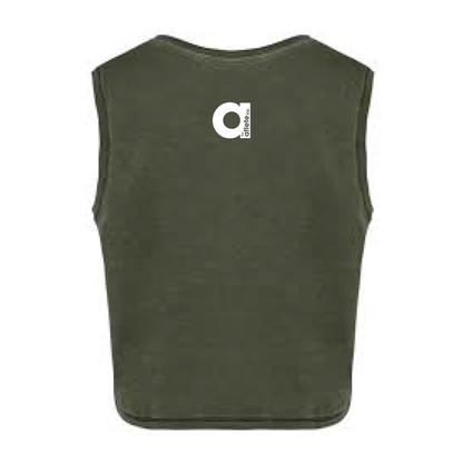 not quite athlete cropped tank - charcoal / blue grey / khaki