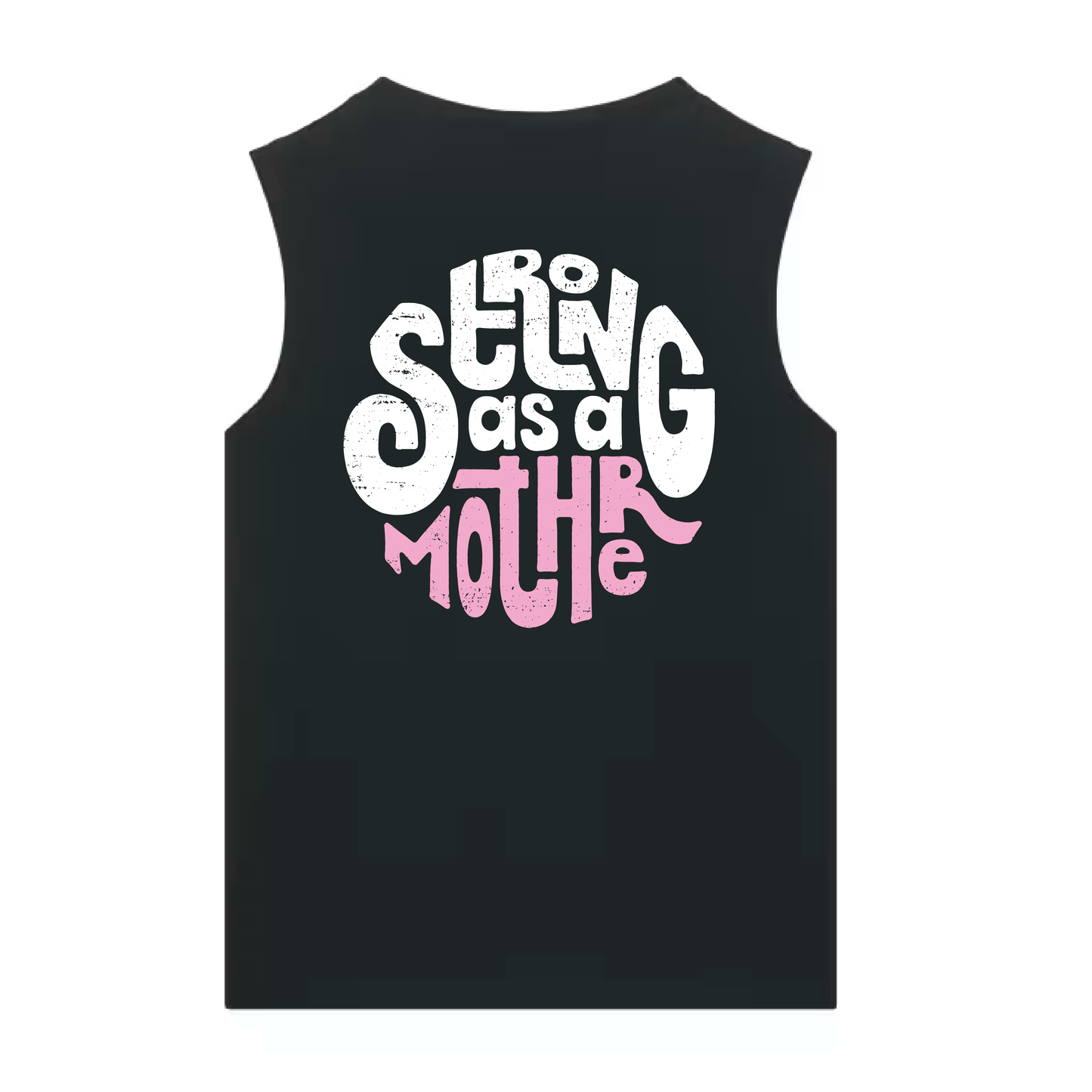 strong as a mother cropped tank - black