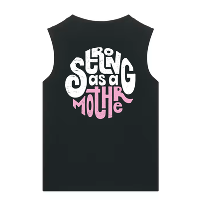 strong as a mother cropped tank - black
