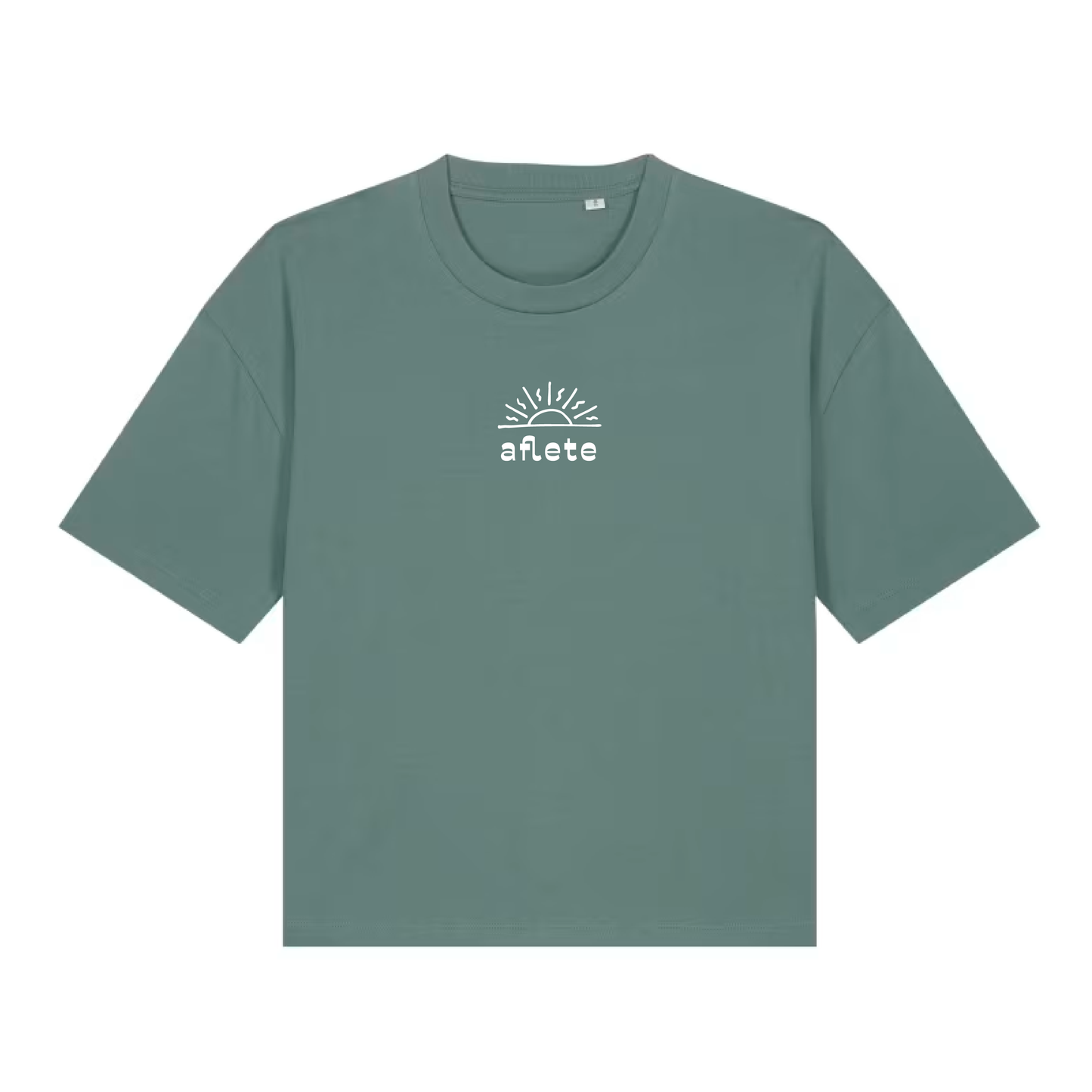 Aflete sun cropped tee – sage green