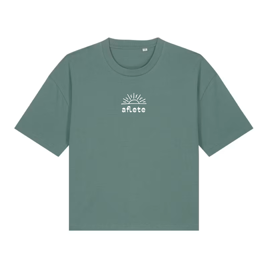 Afllete sun cropped tee – sage green