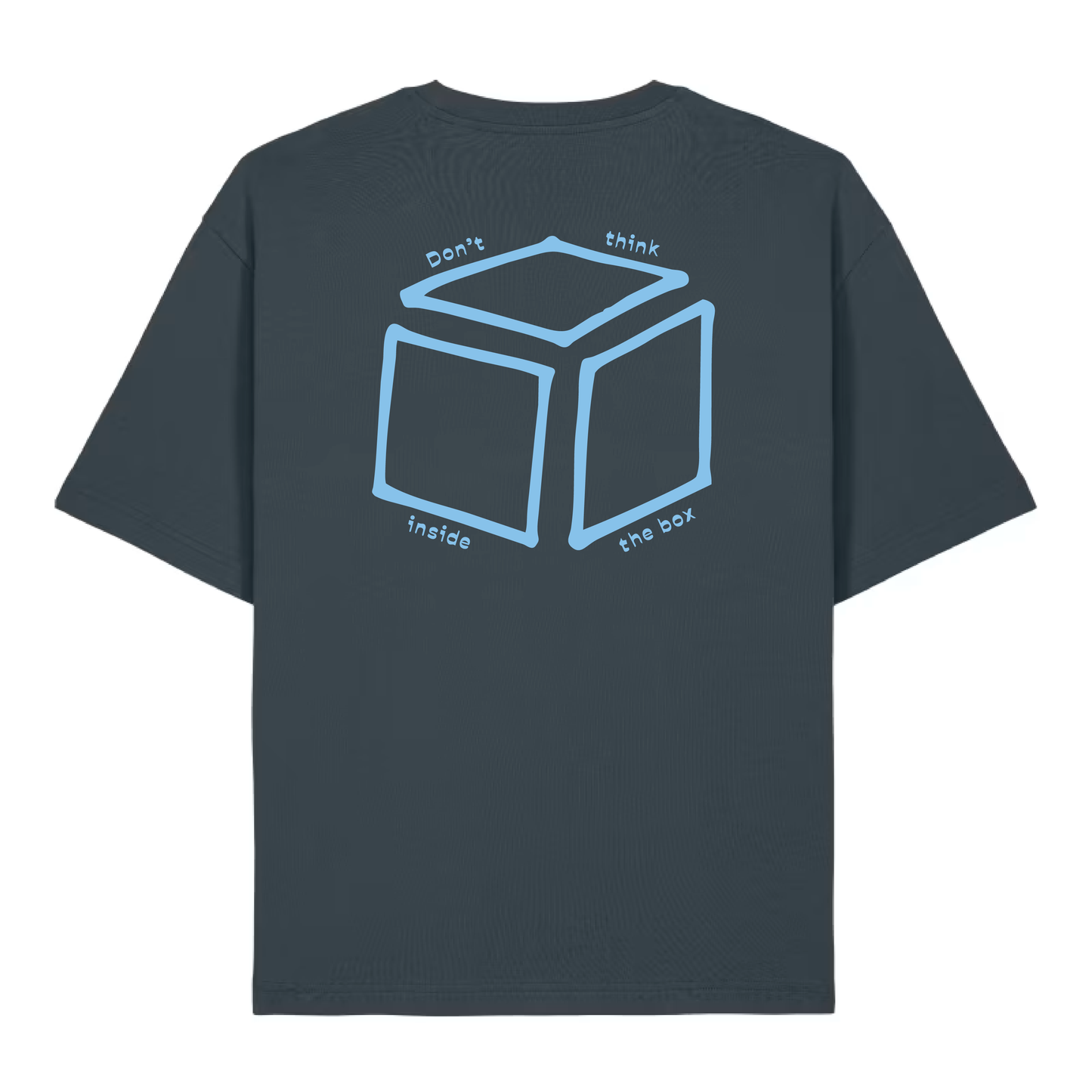 don’t think inside the box lightweight oversized tee - india ink / violet
