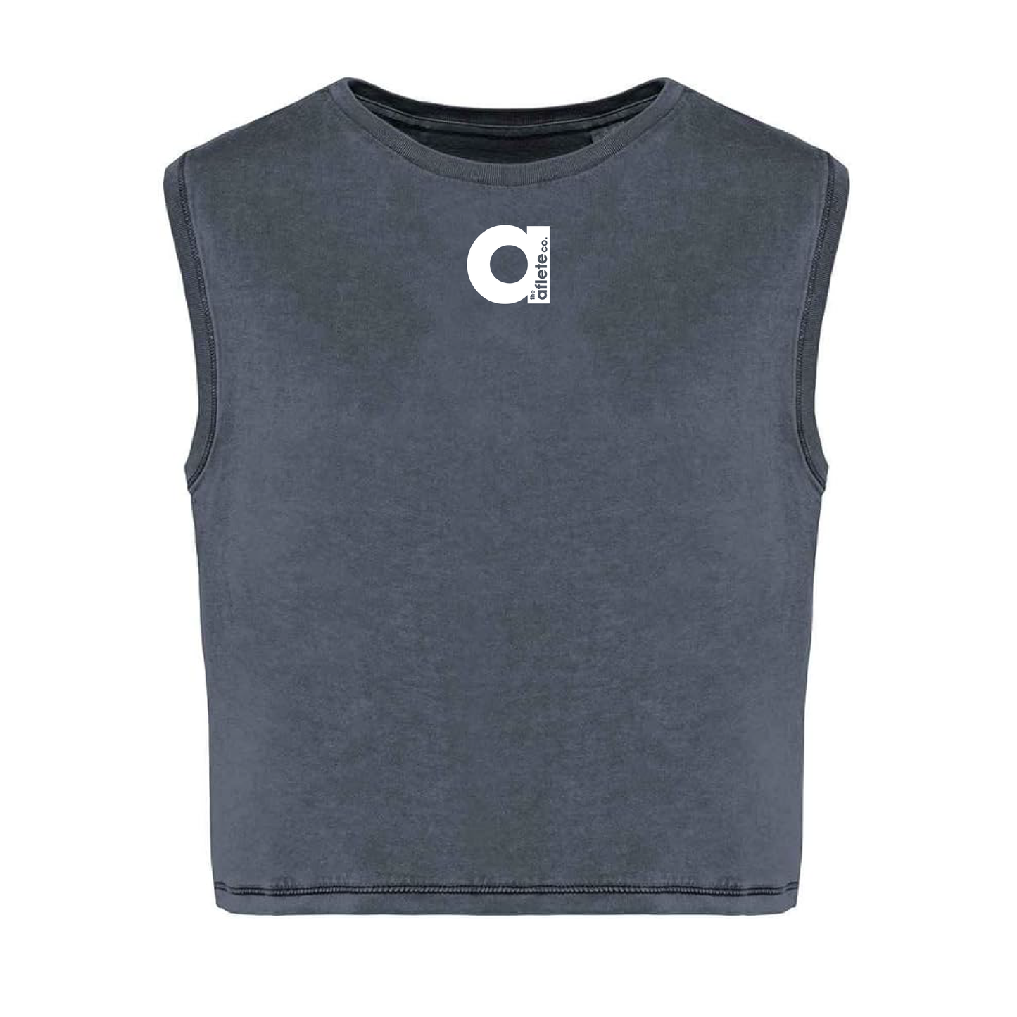 not quite athlete cropped tank - charcoal / blue grey