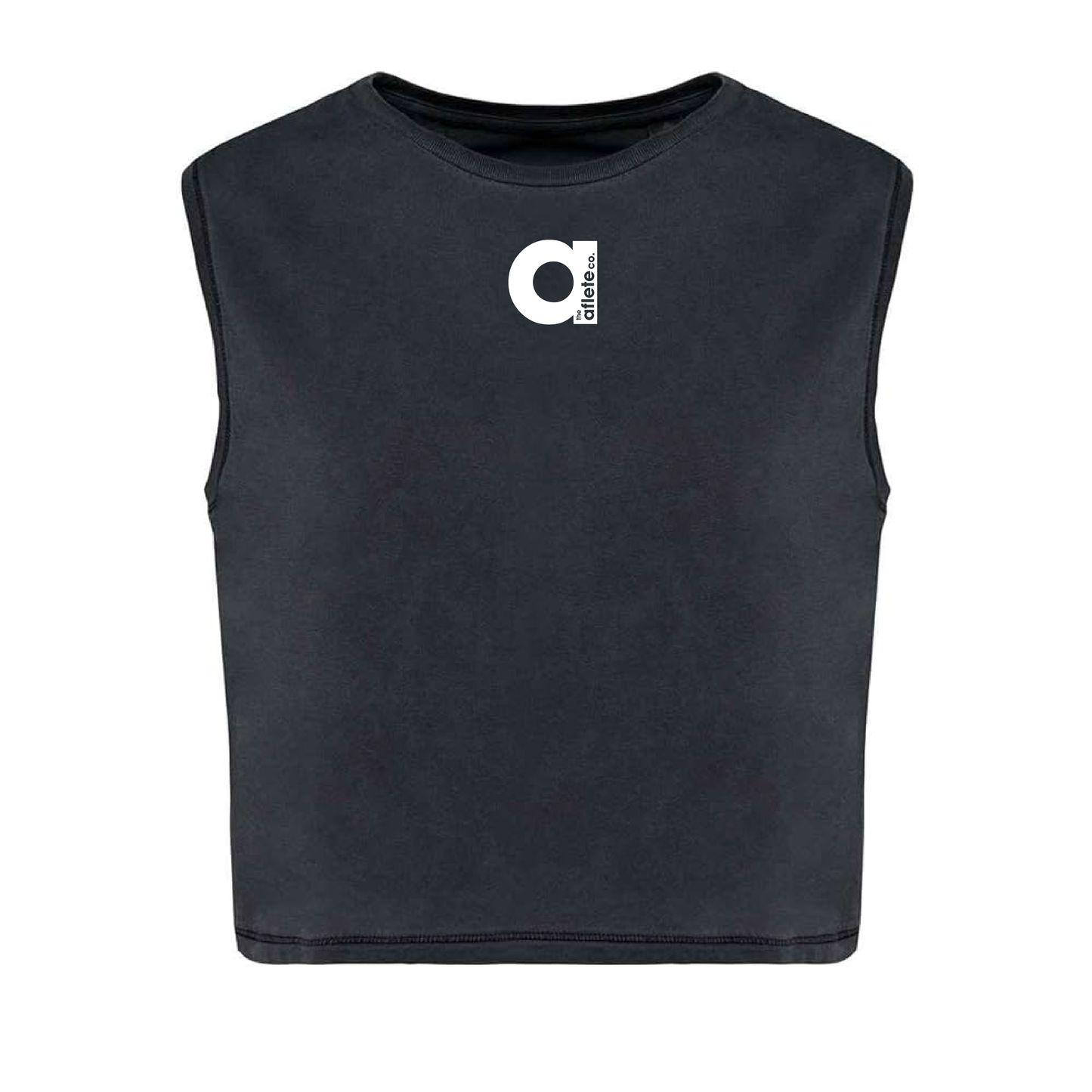 not quite athlete cropped tank - charcoal / blue grey