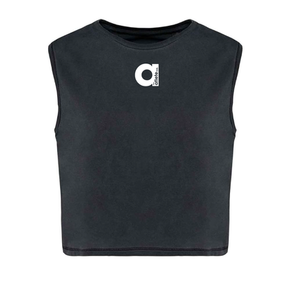 not quite athlete cropped tank - charcoal / blue grey