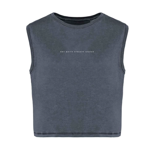 not quite athlete cropped tank - charcoal / blue grey