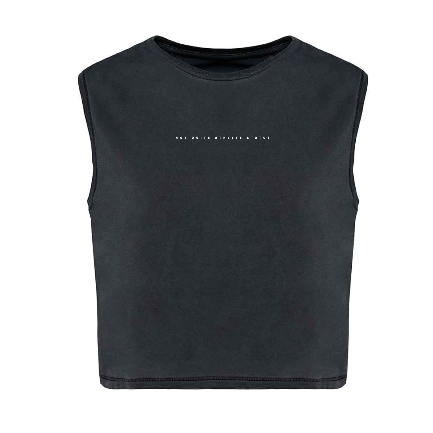 not quite athlete cropped tank - charcoal / blue grey