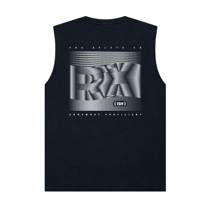 RX(ish) sleeveless oversized tee - stone washed black