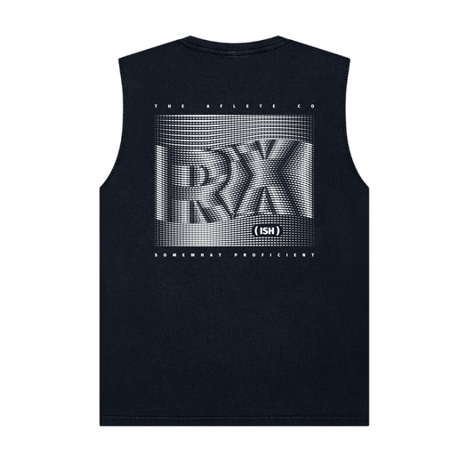 RX(ish) sleeveless oversized tee - stone washed black